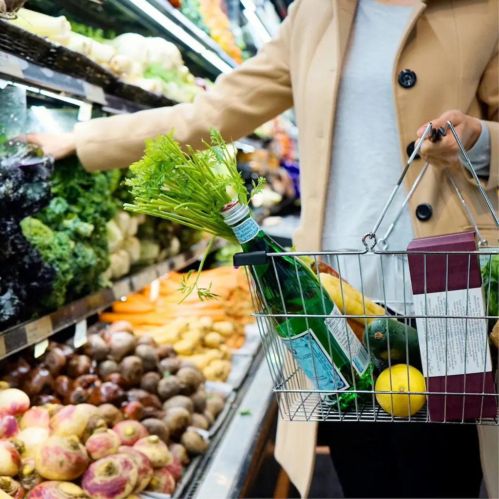 showing person buying grocery